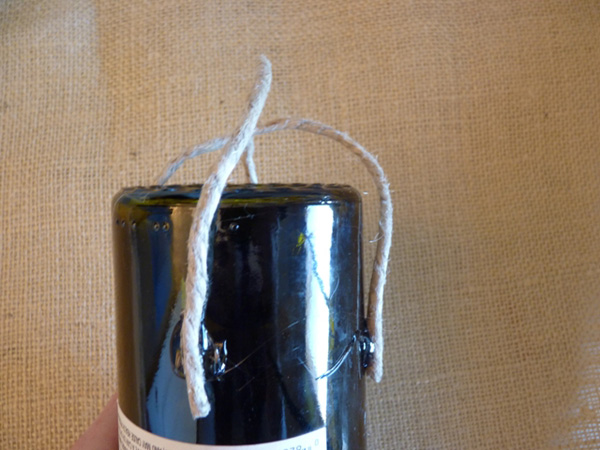 DIY wine bottle bird feeder -- Step 2