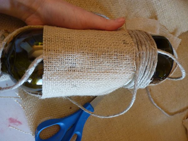 DIY wine bottle bird feeder -- Step 3
