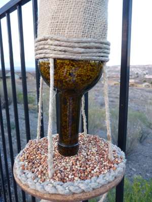 DIY wine bottle bird feeder -- Step 5