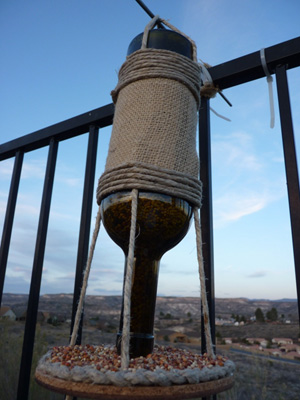 DIY wine bottle bird feeder -- Step 5