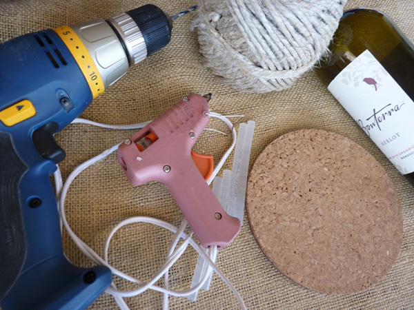 DIY wine bottle bird feeder -- Supplies