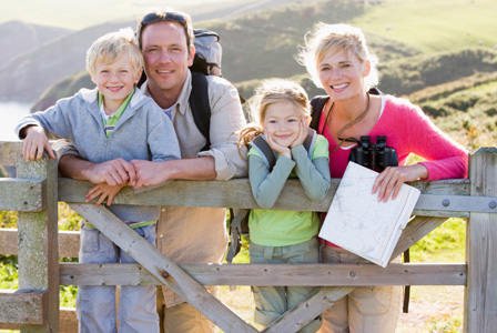 Family on Earth Day hike