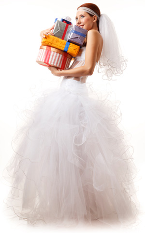 Bride with gifts