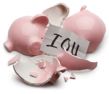 Broken piggy bank