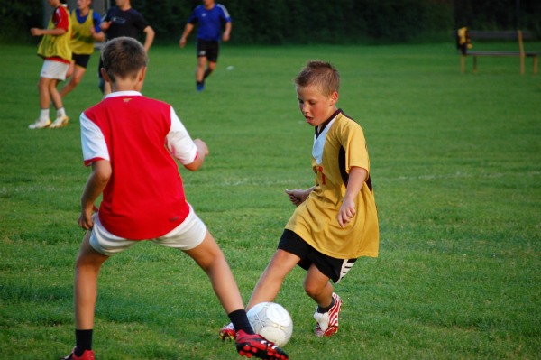 Kids playing soccer