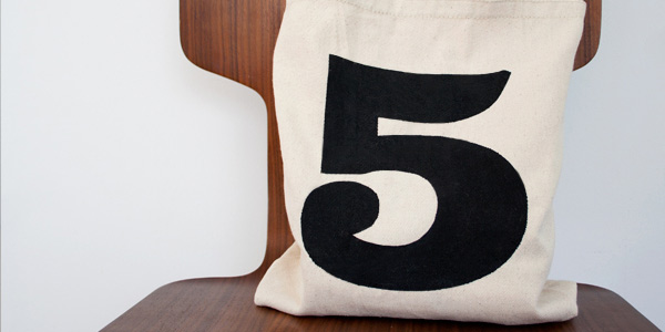 Finished DIY craft: lucky number tote bag