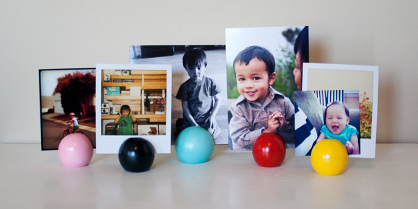 Finished DIY craft: photo display balls