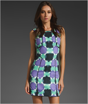 Print paneled dress
