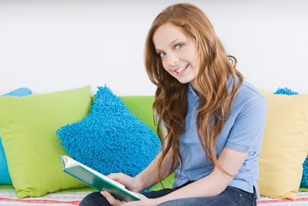 Teen girl reading