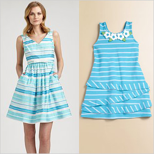 Turquoise striped dresses
