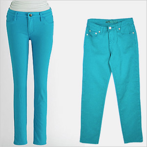 Turquoise jeans