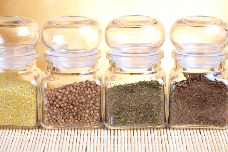 Variety of dried spices