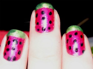 Watermelon nails. 