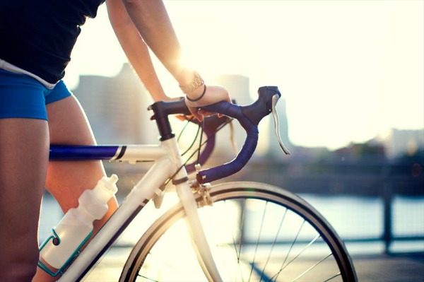 Woman riding a bike