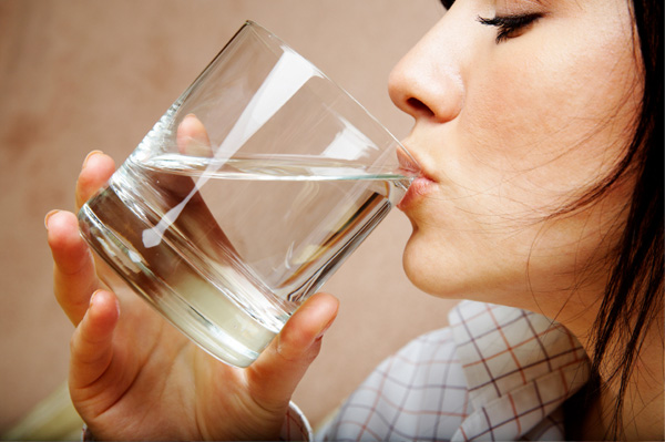 Woman drinking water