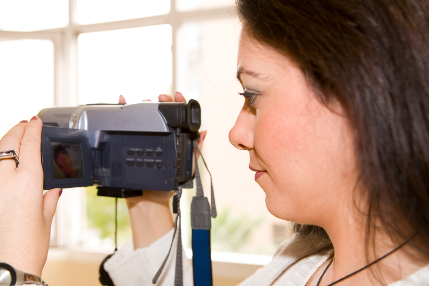 woman video recording