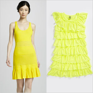 Neon yellow dresses