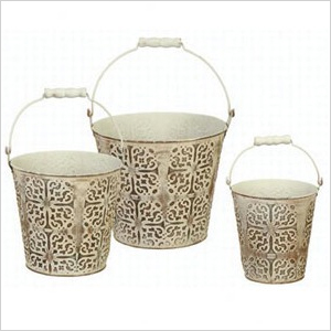 Vintage metal buckets