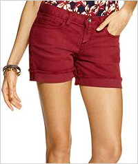 Cuffed denim shorts