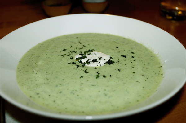 Spring pea and mint soup