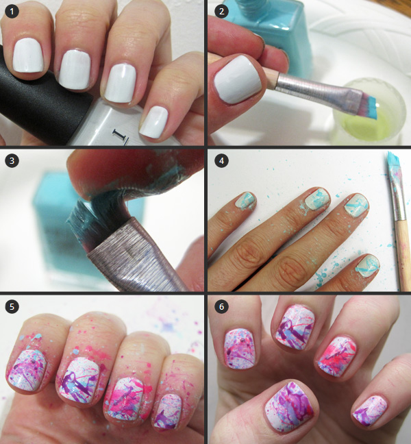 Nail art tutorial: splatter manicure