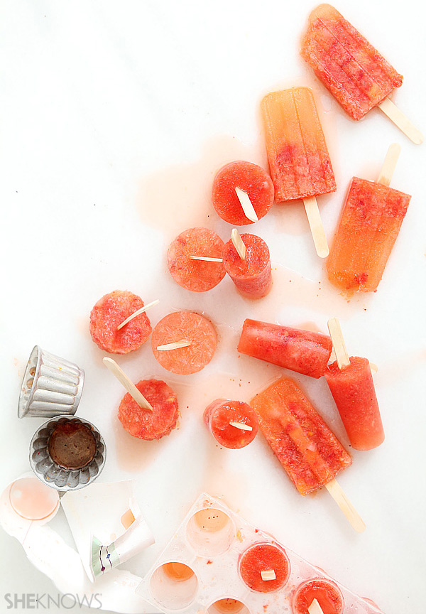Strawberry margarita cocktail popsicle