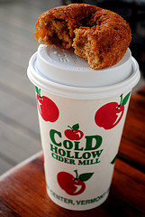 Hot apple cider and donut