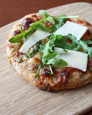 Asparagus and Parmesan pizza