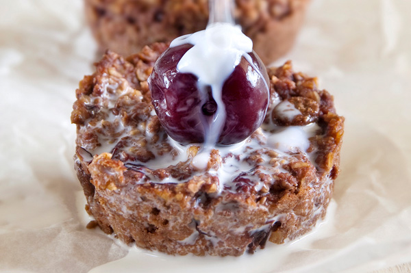 Healthy black forest baked oatmeal
