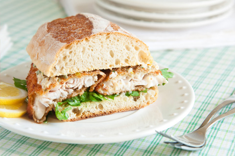 Breaded fish sandwiches