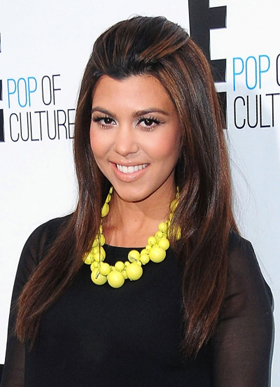 Kourtney Kardashian's straight hair