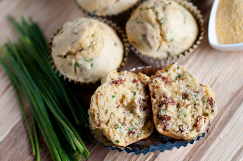 bacon and chive corn muffins