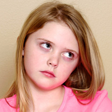 Embarrassed tween