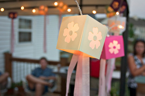Summer outdoor party with paper lanterns