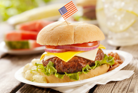 Hamburger at Memorial Day BBQ