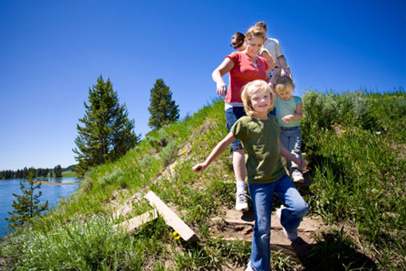 Hiking family