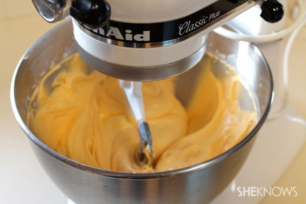 Making the frosting for the Momosa desserts