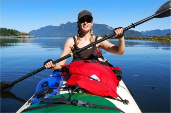 Woman kayaking