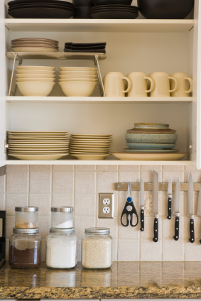open cabinet fronts
