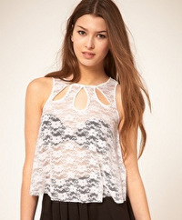 Keyhole lace top