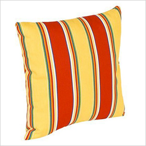 red and yellow striped outdoor pillows 