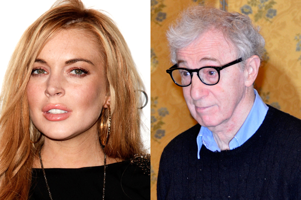 Woody Allen has dinner with Lindsay Lohan