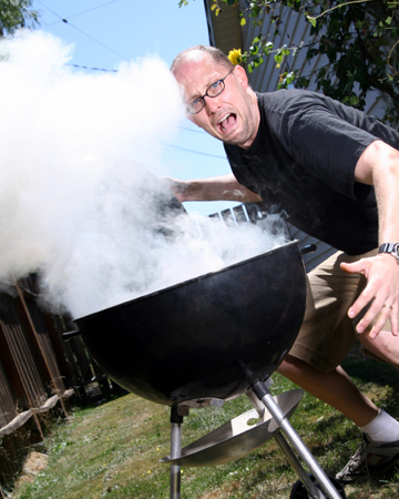 Man on grill