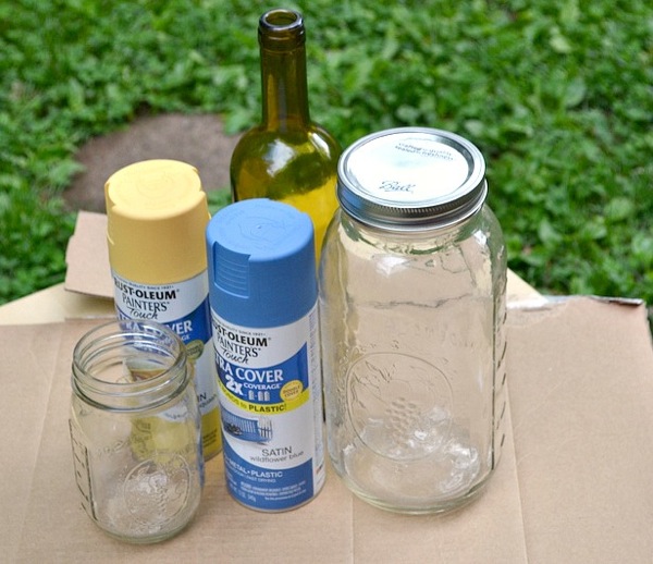 Diy painted mason jars wine bottles 2