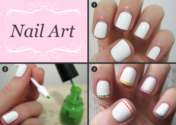 Nail art tutorial: neon polka dot francés manicure