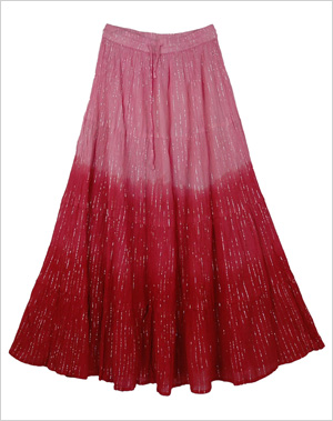Pretty Ombre Flowy Pink Skirt