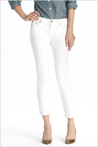 Cropped white denim