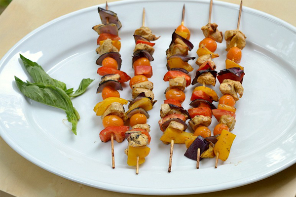 Spicy mustard marinaded chicken kabobs