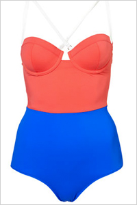 vintage-inspired, color block one piece