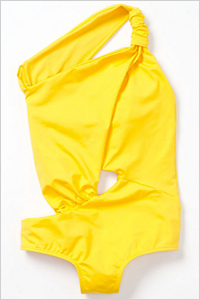 sunny yellow one-shoulder one piece 